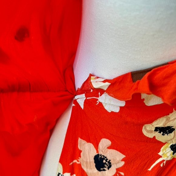 Zara Orange Floral Wrap Mini Dress - Picture 10 of 11